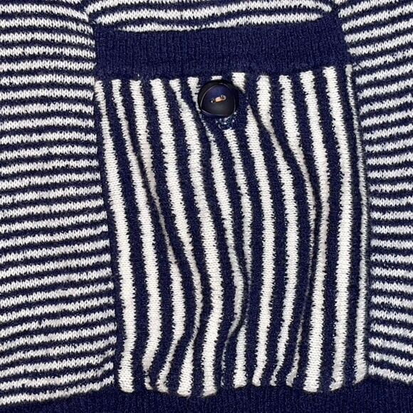 Moth Anthropologie | Margate Pocket Pullover Navy & White Stripes | Small - Picture 5 of 9